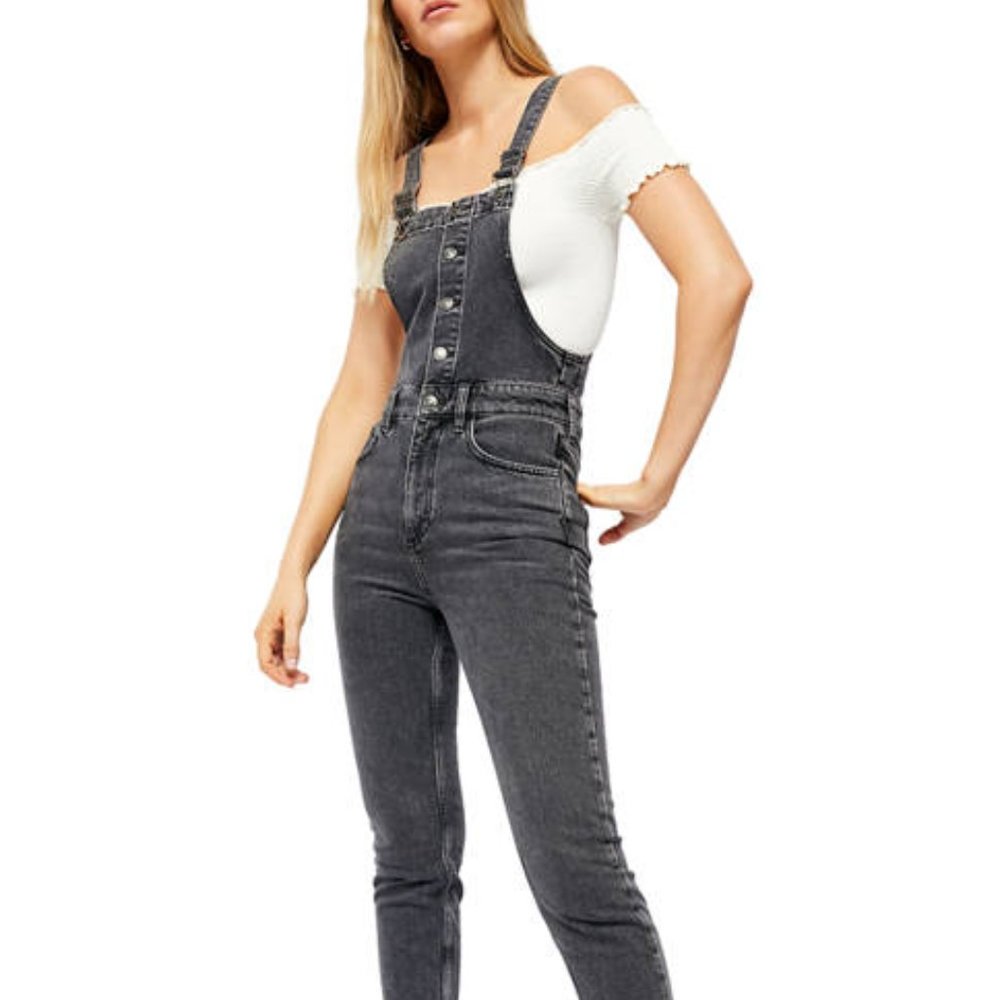 Free People Shelby Denim Overall Jumpsuit - Picture 3 of 12